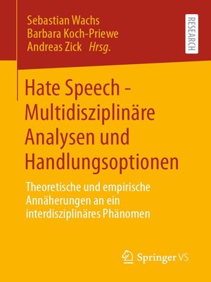 cover image of Hate Speech--Multidisziplinäre Analysen und Handlungsoptionen